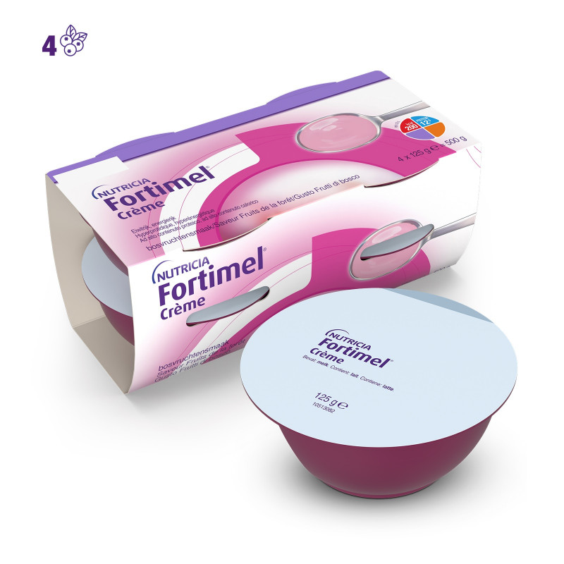 Nutricia Fortimel Creme, Gusto Frutti Di Bosco, Ipercalorico e Iperproteico, 4x125ml