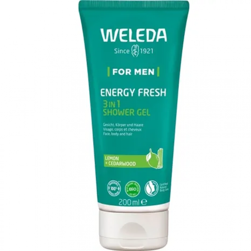 Weleda ForMen Energy Fresh Gel Doccia 3in1 Viso Corpo e Capelli 200 ml