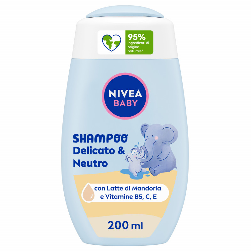 Nivea Baby Shampoo Delicato & Neutro 200 ml, Shampoo bambini per una detersione delicata no lacrime