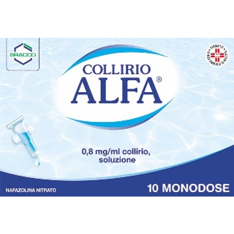 Collirio Alfa Monodose 0,8 mg/ml Nafazolina Decongestionante 10 Flaconcini