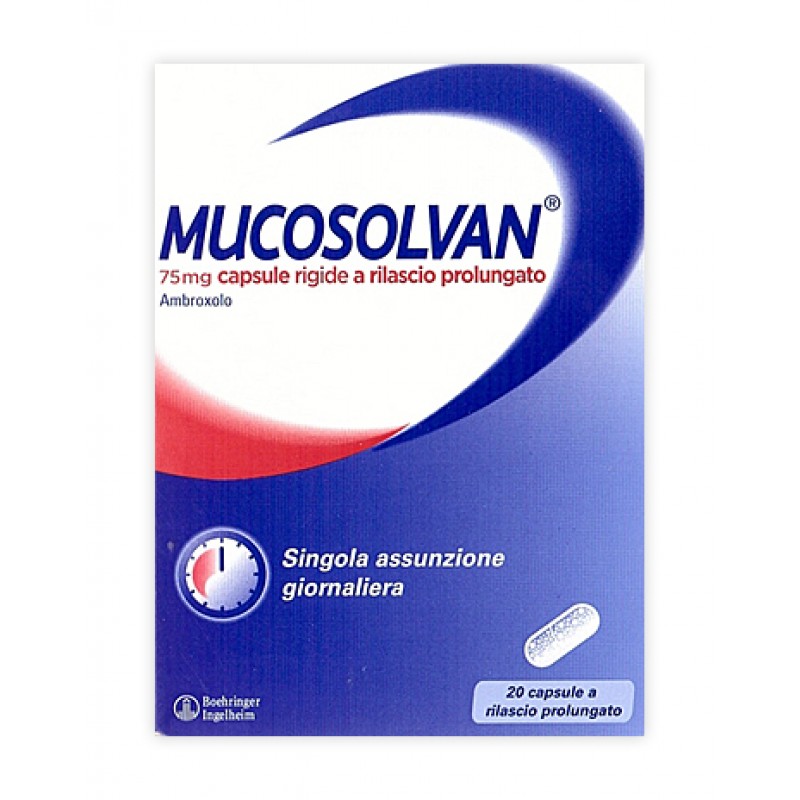 Mucosolvan 75mg Ambroxolo 20 Capsule Rigide a Rilascio Prolungato