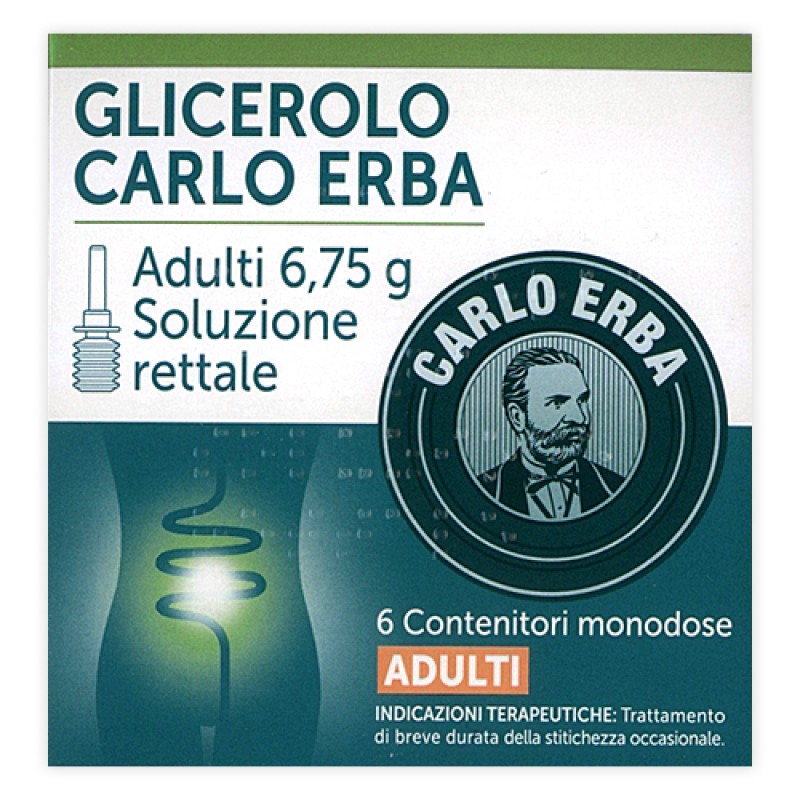 Glicerolo Carlo Erba - Adulti - 6,75 g Soluzione Rettale - 6 Clismi