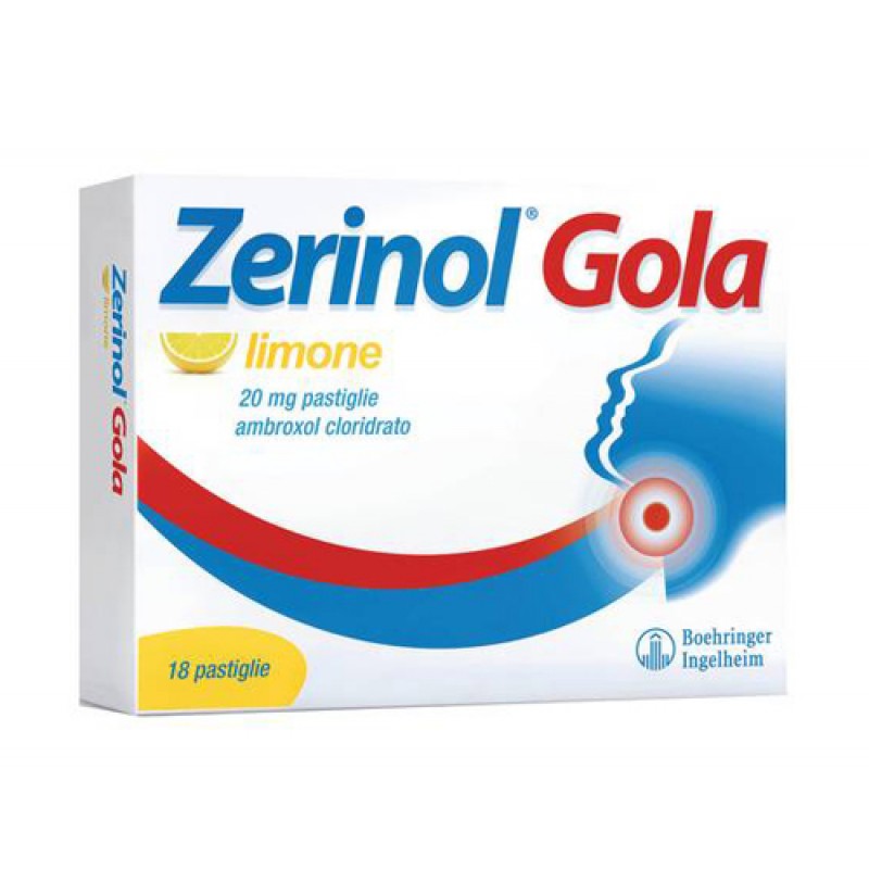 Zerinol Gola Limone 20mg Ambroxolo Cloridrato 18 Pastiglie
