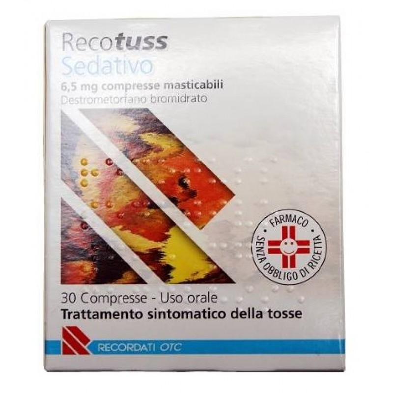 Recotuss Sedativo 6,5 mg Destrometorfano bromidrato Tosse 30 Compresse Masticabili