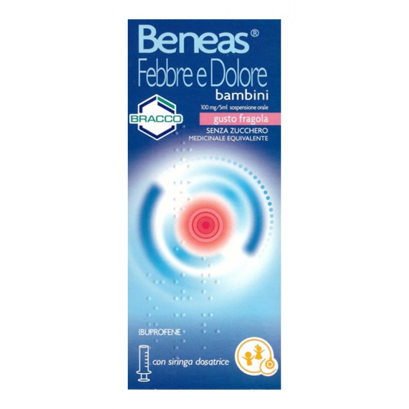 Beneas Febbre e Dolore Flacone Ibuprofene 150 ml Fragola