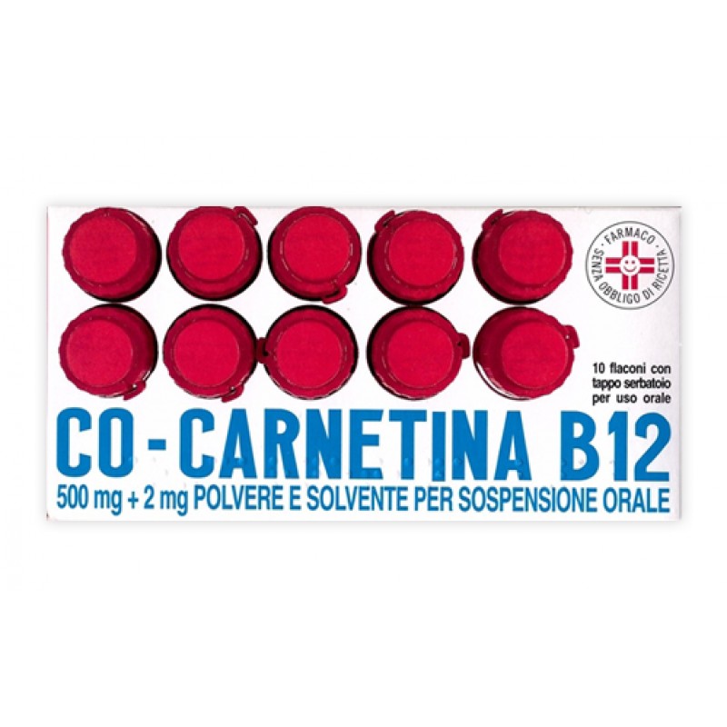 Cocarnetina B12 - 500mg + 2mg - Polvere e Solvente Per Sospensione Orale - 10 Flaconi - 10 ml