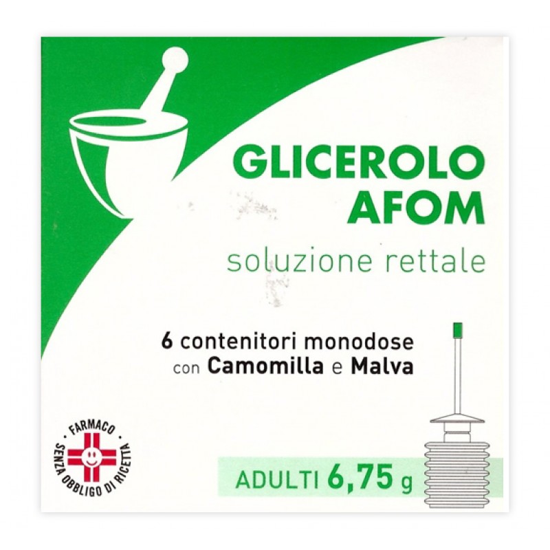 Glicerolo Afom Adulti 6,75g Soluzione Rettale 6 Contenitori Monodose con Camomilla e Malva