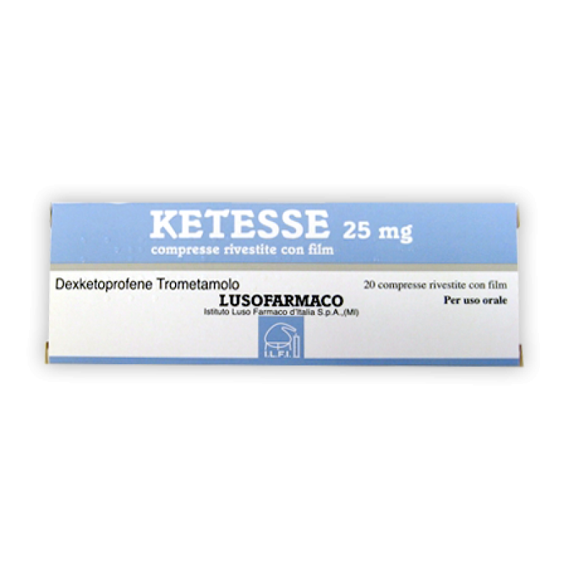 Ketesse 25 mg Dexketoprofene Antidolorifico 20 Compresse Rivestite