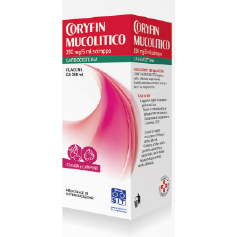 Coryfin Mucolitico Sciroppo 250 mg/5 ml Carbocisteina 200 ml