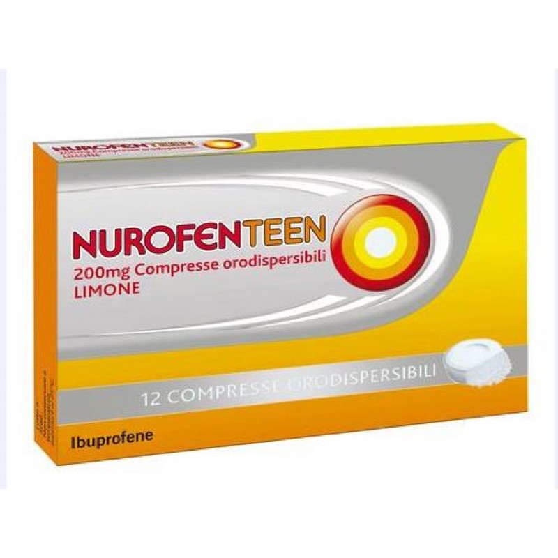 NUROFENTEEN LEMON 200MG 12 CPR ibuprofene funzione antinfiammatoria e antidolorifica contro febbre, mal di testa, dolore ai denti e mestruali