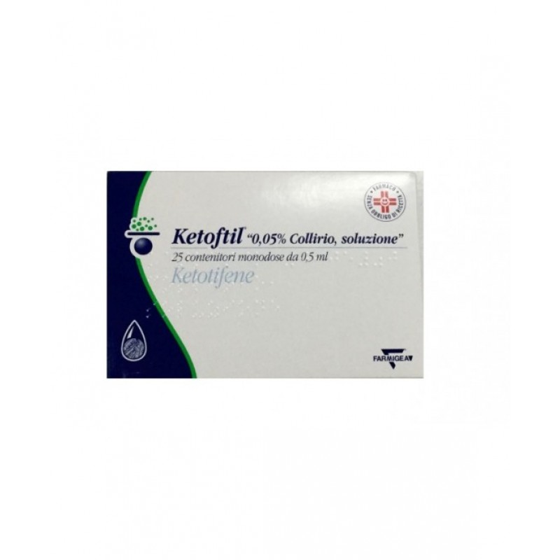 Ketoftil Collirio 0,05% Ketotifene 25 Fiale 0,5 ml