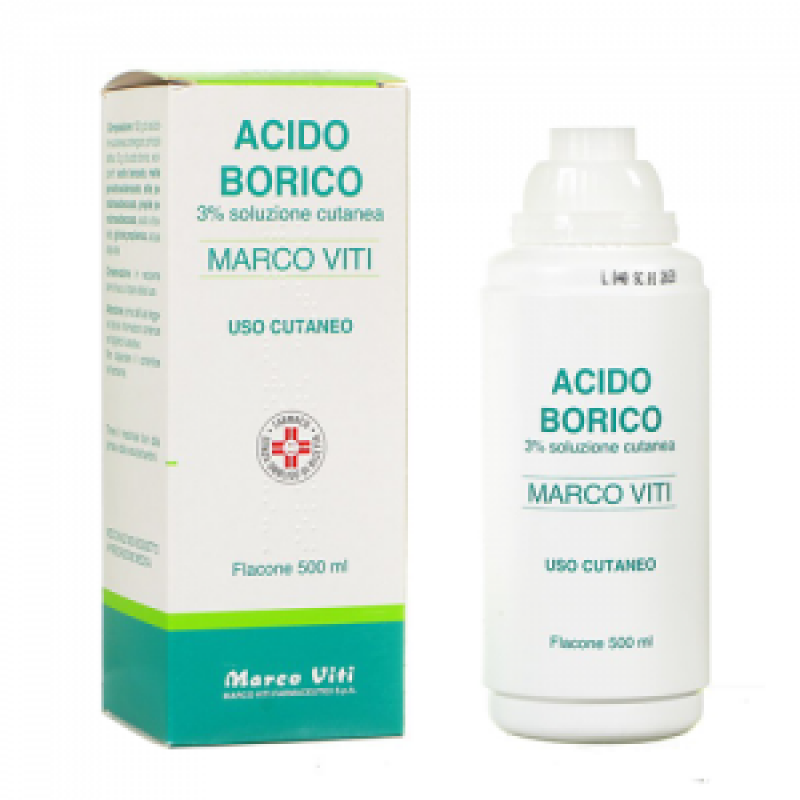 Acido Borico Marco Viti Soluzione Cutanea 3% Antisettico 500 Ml