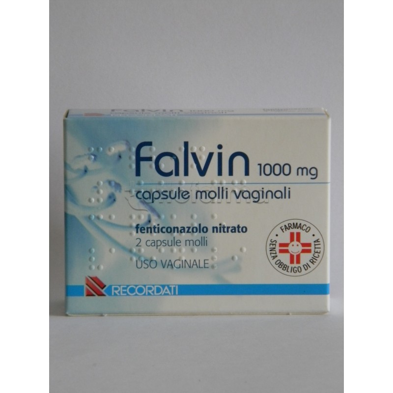 Falvin 1000 mg Fenticonazolo Antimicrobico 2 Capsule Molli Vaginali