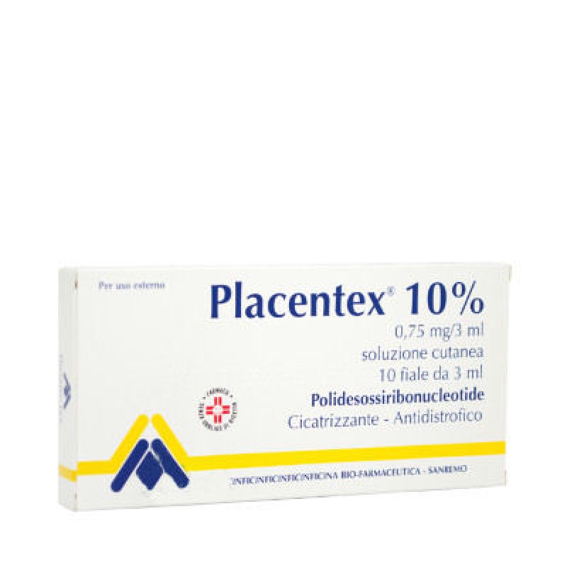 Placentex Soluzione Cutanea 10% Polidesossiribonucleotide 10 Fiale 3 ml