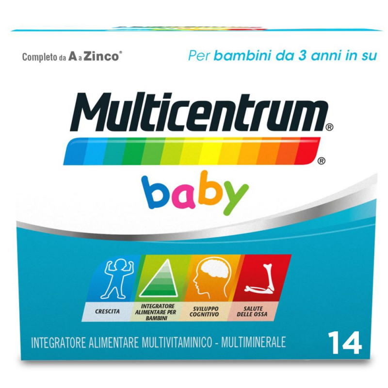 Multicentrum Baby Integratore Alimentare Multivitaminico Multiminerale Vitamine Bambini 3+ 14 Bst -SCADENZA NOVEMBRE 2025
