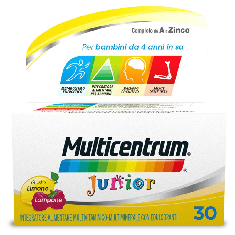 Multicentrum Junior Integratore Alimentare Vitamine Bambini Vitamina D Vitamina C Ferro 30 Cpr