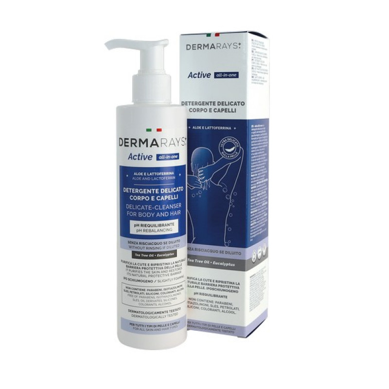 DERMARAYS ACTIVE DETERGENTE DELICATO CORPO E CAPELLI 250ML
