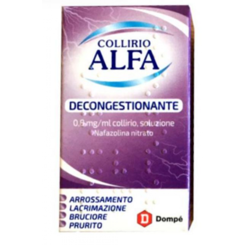Collirio Alfa Gocce Oculari 0,8 mg/ml Nafazolina Decongestionante Flacone 10 ml