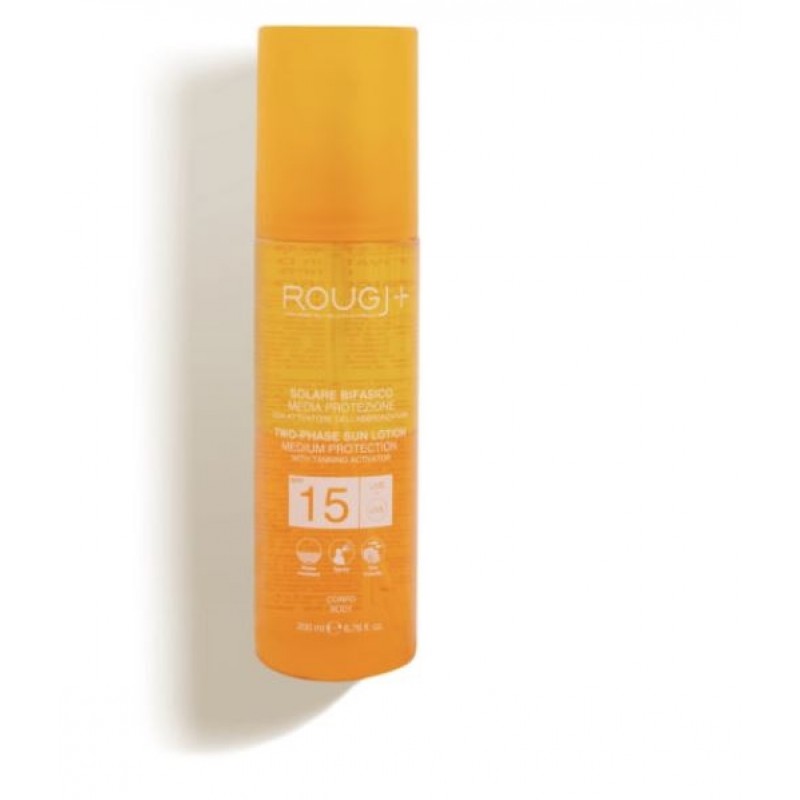 ROUGJ Solare Bifasico con Attivatore di Melanina SPF15 200mL
