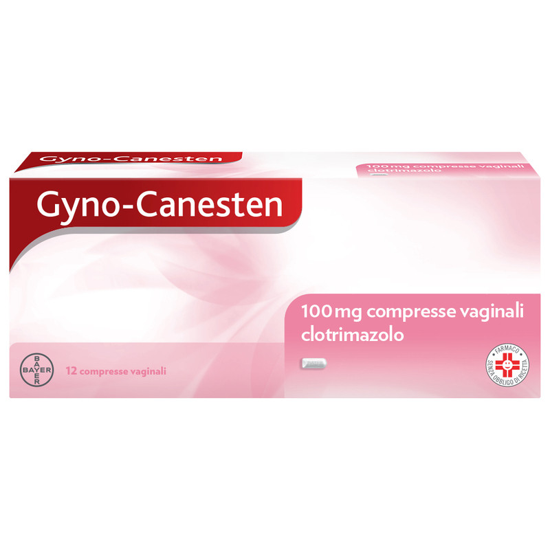 Gyno-Canesten, Trattamento Sintomi della Candida, contro Prurito intimo, Bruciore intimo e Perdite, 100 mg di Clotrimazolo, 12 Compresse Vaginali