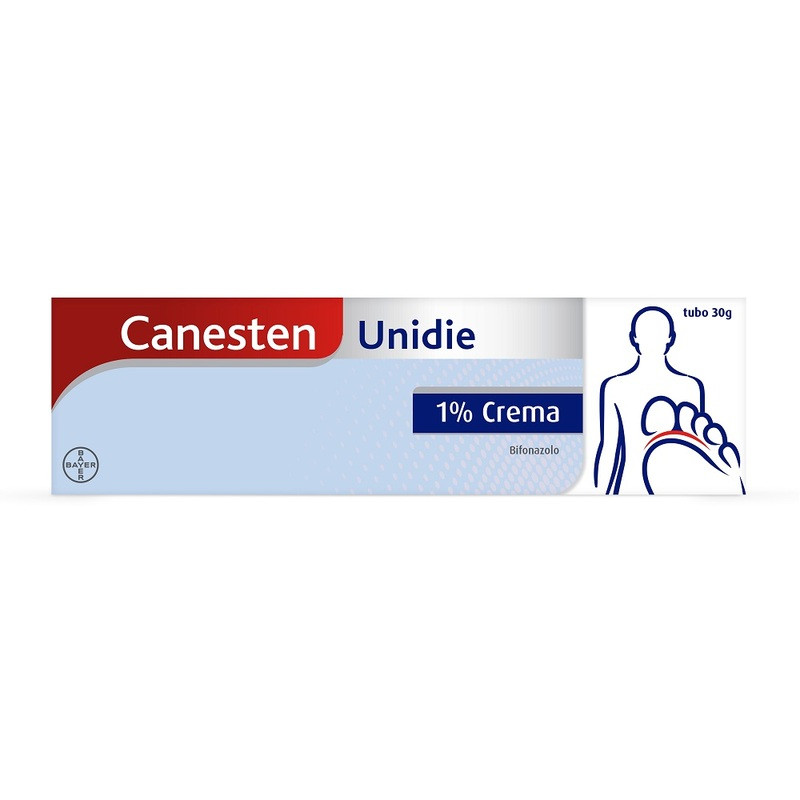 Canesten Unidie Crema Trattamento Funghi, Micosi, Piede d'Atleta, a base di Bifonazolo 1%, con azione Antifungina e Antimicotica, Tubo da 30 gr