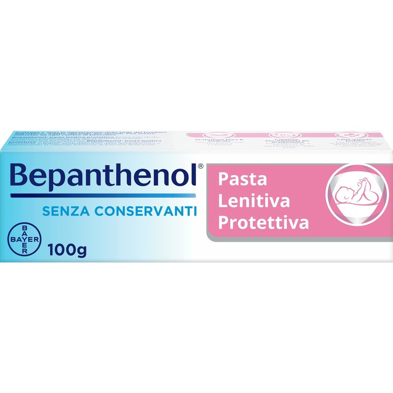 Bepanthenol Pasta Lenitiva Protettiva, cambio Pannolino, con Pantenolo Pro-Vitamina B5 Azione Idratante e Protettiva, contro Irritazione e Arrossamento della Pelle, 100g