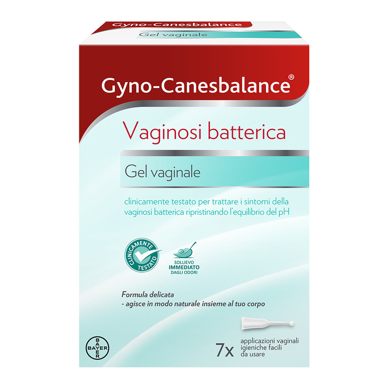 Gyno-Canesbalance, Gel Vaginale, in caso di Vaginosi Batterica, Infezioni Vaginali, 7 Flaconcini Applicatori Monouso
