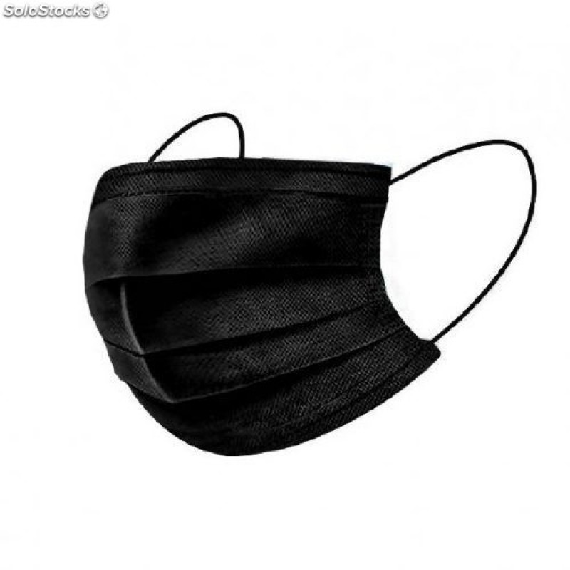 MASCHERINA CHIRURGICA NERA CONFEZIONE DA 10 PEZZI