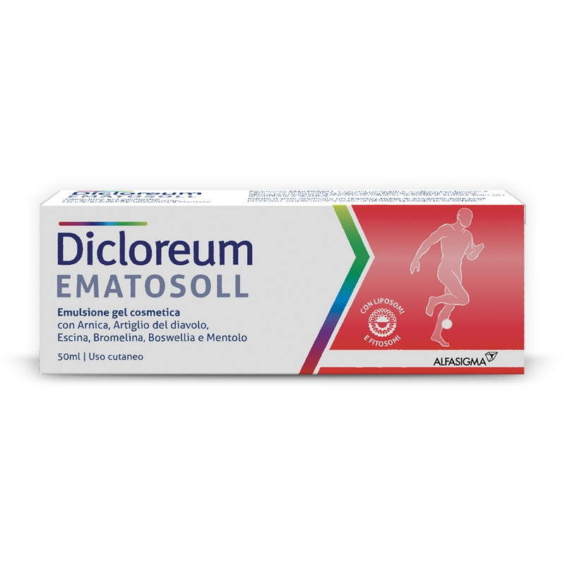 Dicloreum Ematosoll Emulsione Gel per Contusioni e piccoli traumi, utile anche in caso di dolori muscolari o dolori articolari 50 ml