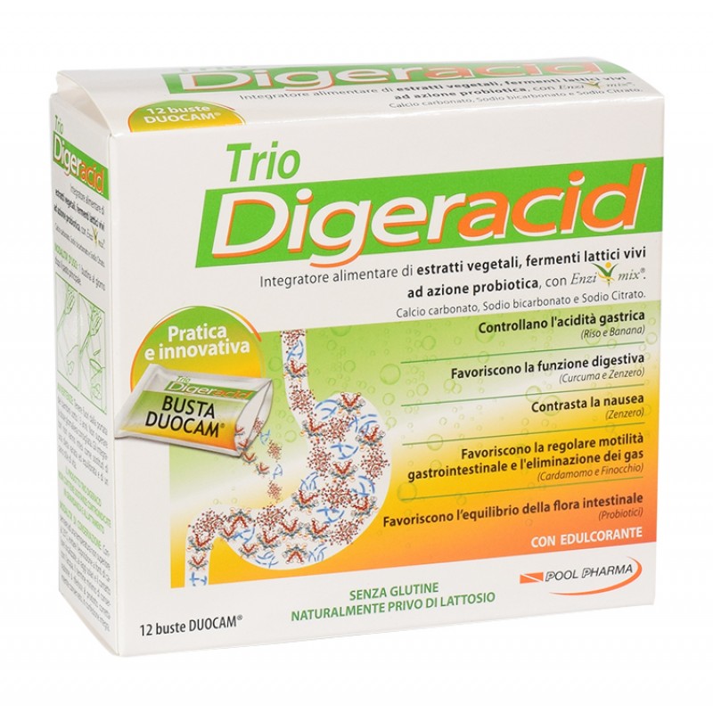 Trio Digeracid Integratore Bruciore e Acidità 12 Bustine - SCADENZA MAGGIO 2025