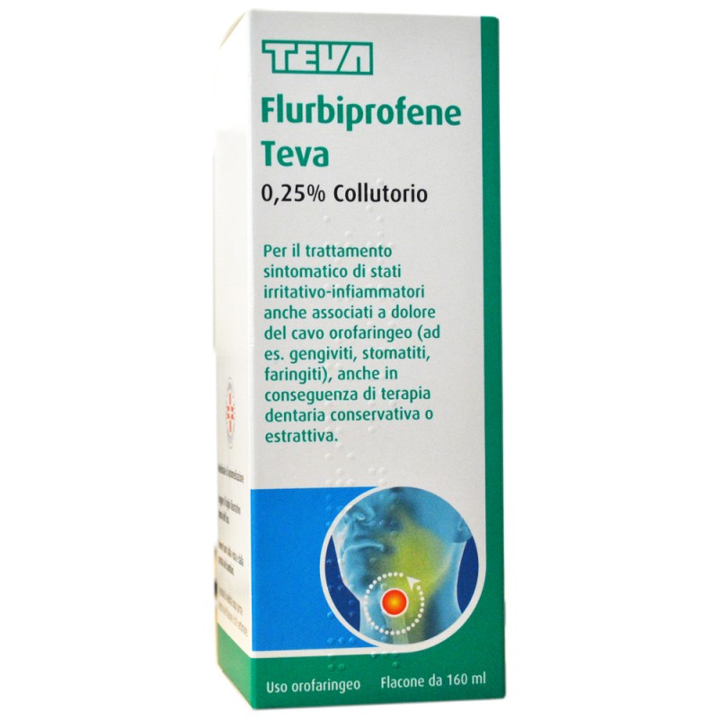Flurbiprofene Teva 0,25% Collutorio Antinfiammatorio 160 ml