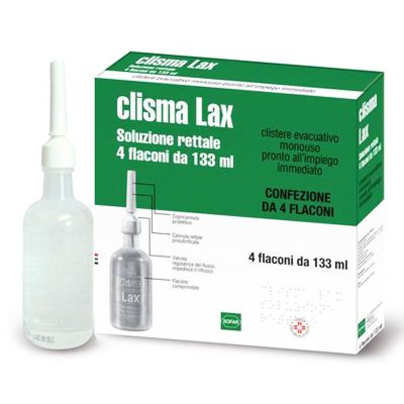 ClismaLax - Soluzione Rettale Clistere Evacuativo - 4 Flaconi 133 mL