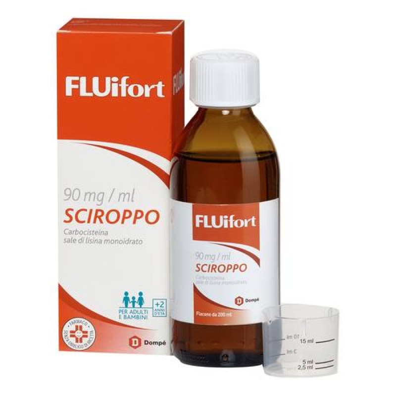 Fluifort Sciroppo - Mucolitico con 90 mg/ml di Carbocisteina - 200 ml
