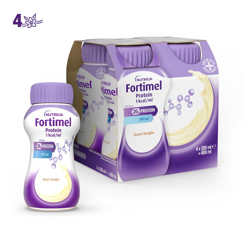Nutricia Fortimel Protein, Gusto Vaniglia, Ipercalorico, 4x200ml