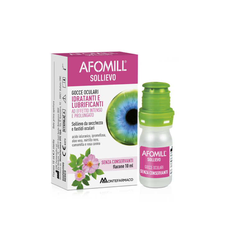 Afomill Sollievo Gocce Oculari Idratanti Con Acido Ialuronico 10 ml