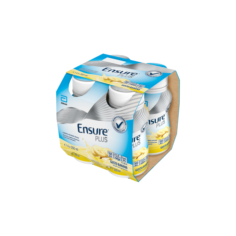 Ensure Plus Alimento a Fini Medici Speciali Ipercalorico Banana 4x200ml