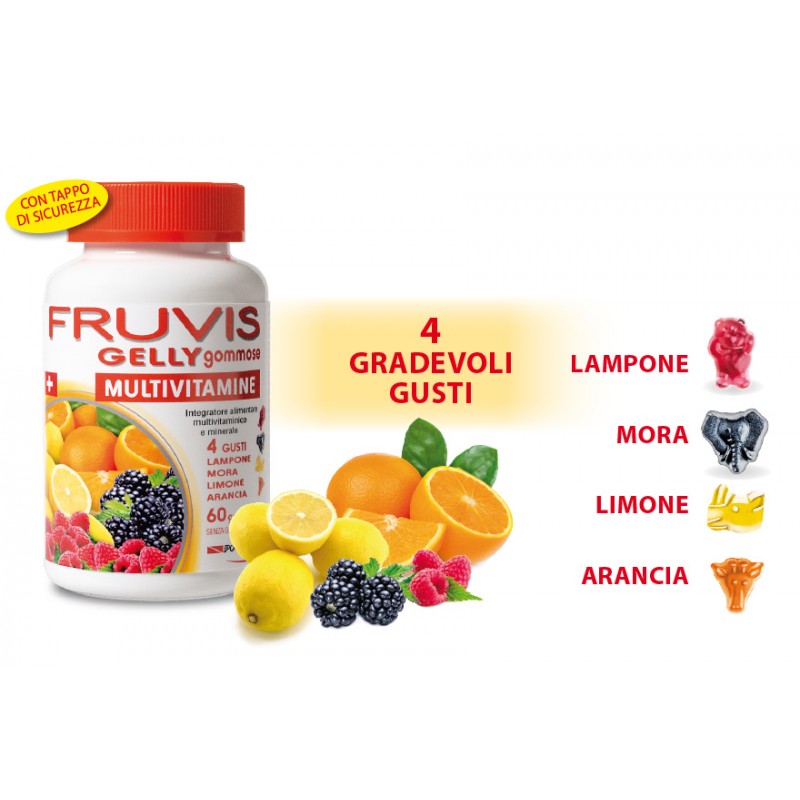 Fruvis Gelly Gommose Integratore Multivitaminico 60 Caramelle Gelatinose