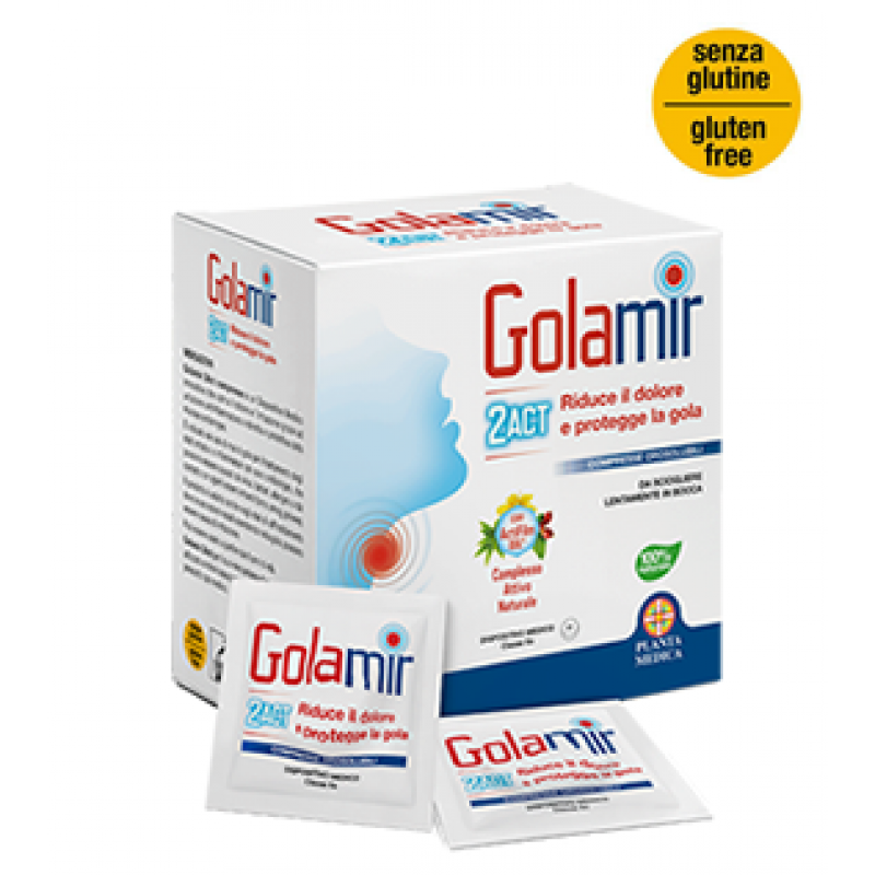 Golamir 2ACT Gola Infiammata 20 Compresse Orosolubili - DISPOSITIVO MEDICO Classe II a