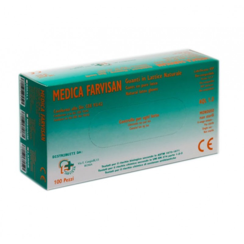 Farvisan Guanti Lattice Monouso Medi 100 Pezzi