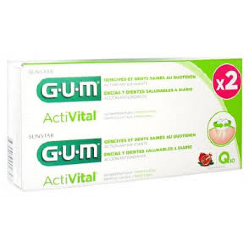 Gum Activital Dentifricio Gel Igiene Orale Pacco Doppio 2 x 75 ml