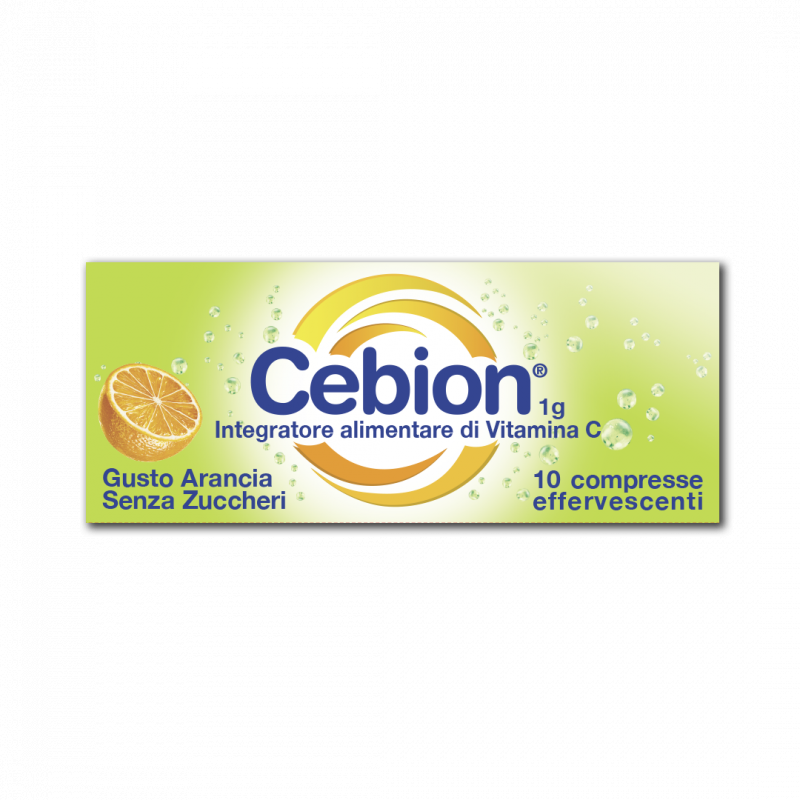 Cebion Effervescente Senza Zucchero - Integratore di Vitamina C - gusto arancia - 10 compresse
