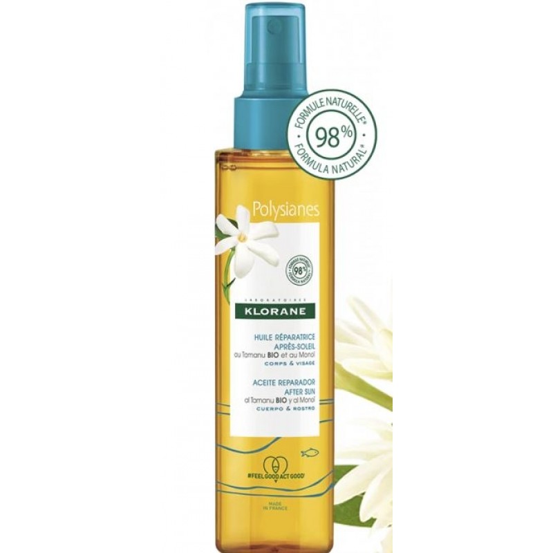 KLORANE Olio ristrutturante doposole al Tamanu Bio e al Monoï 150ml