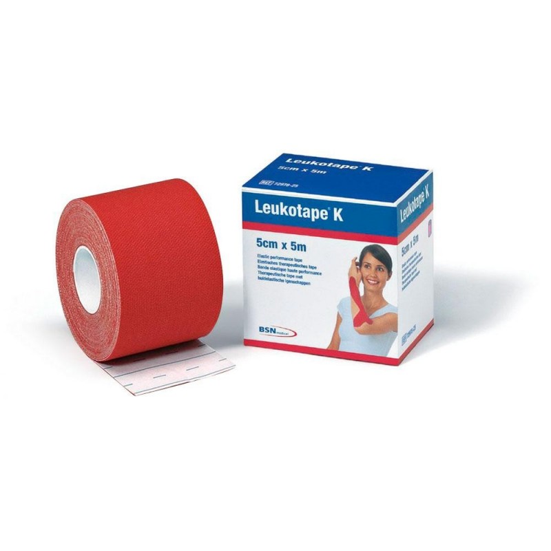 Leukotape K Cerotto Taping Colore Rosso cm 5x5 m