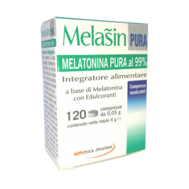 Melasin Pura melatonina pura al 99% utile per il sonno 120 compresse