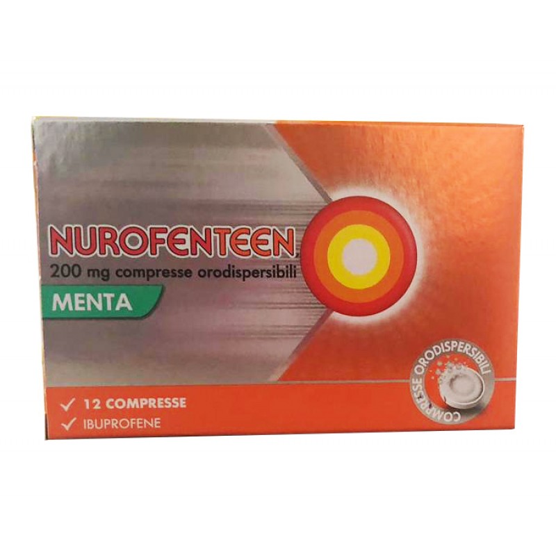 NUROFENTEEN MINT 200MG 12 CPR ibuprofene funzione antinfiammatoria e antidolorifica contro febbre, mal di testa, dolore ai denti e mestruali