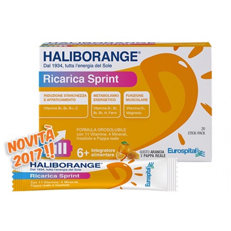 Haliborange Ricarica Sprint Integratore Tonico Energetico 20 Stick-Pack - SCADENZA LUGLIO 2025
