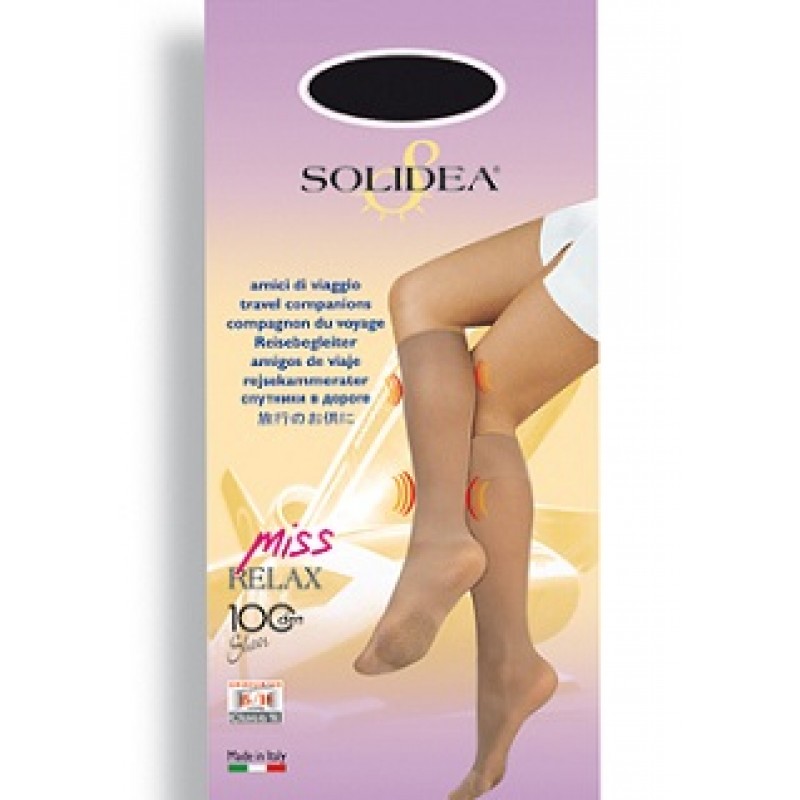 Solidea Miss Relax 100 DEN Gambaletto Compressivo Colore Cammello Taglia 2