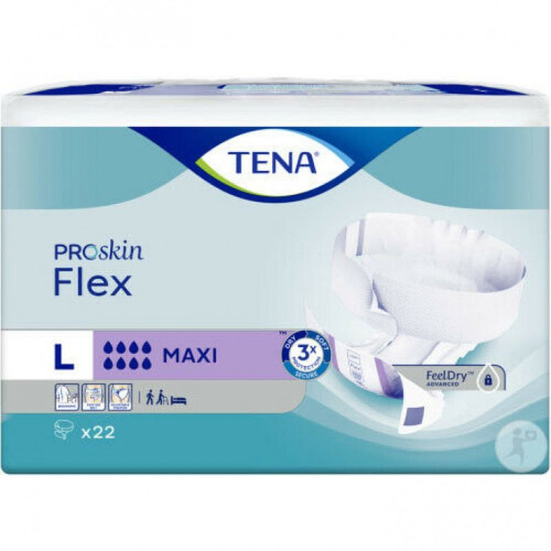 TENA Flex Maxi - Pannolini assorbenti a cintura per perdite urinarie Taglia L 22 pezzi