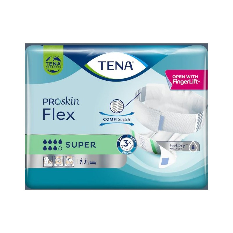 TENA Flex Super - Pannolini assorbenti a cintura per perdite urinarie Taglia XL 30 pezzi
