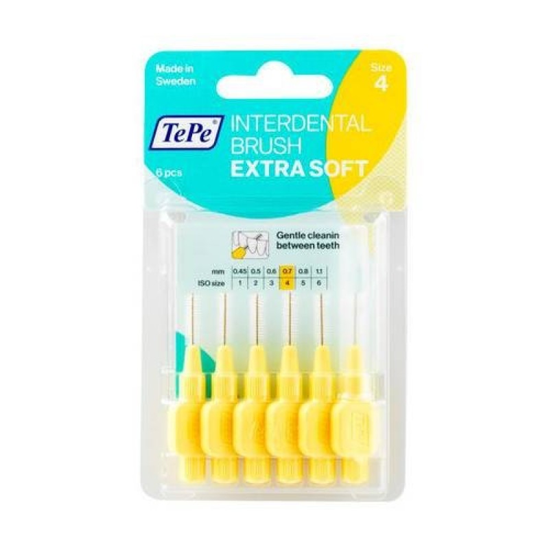 TePe Scovolino X-Soft Con Filamenti Extra Soffici Giallo Misura 0,7 mm